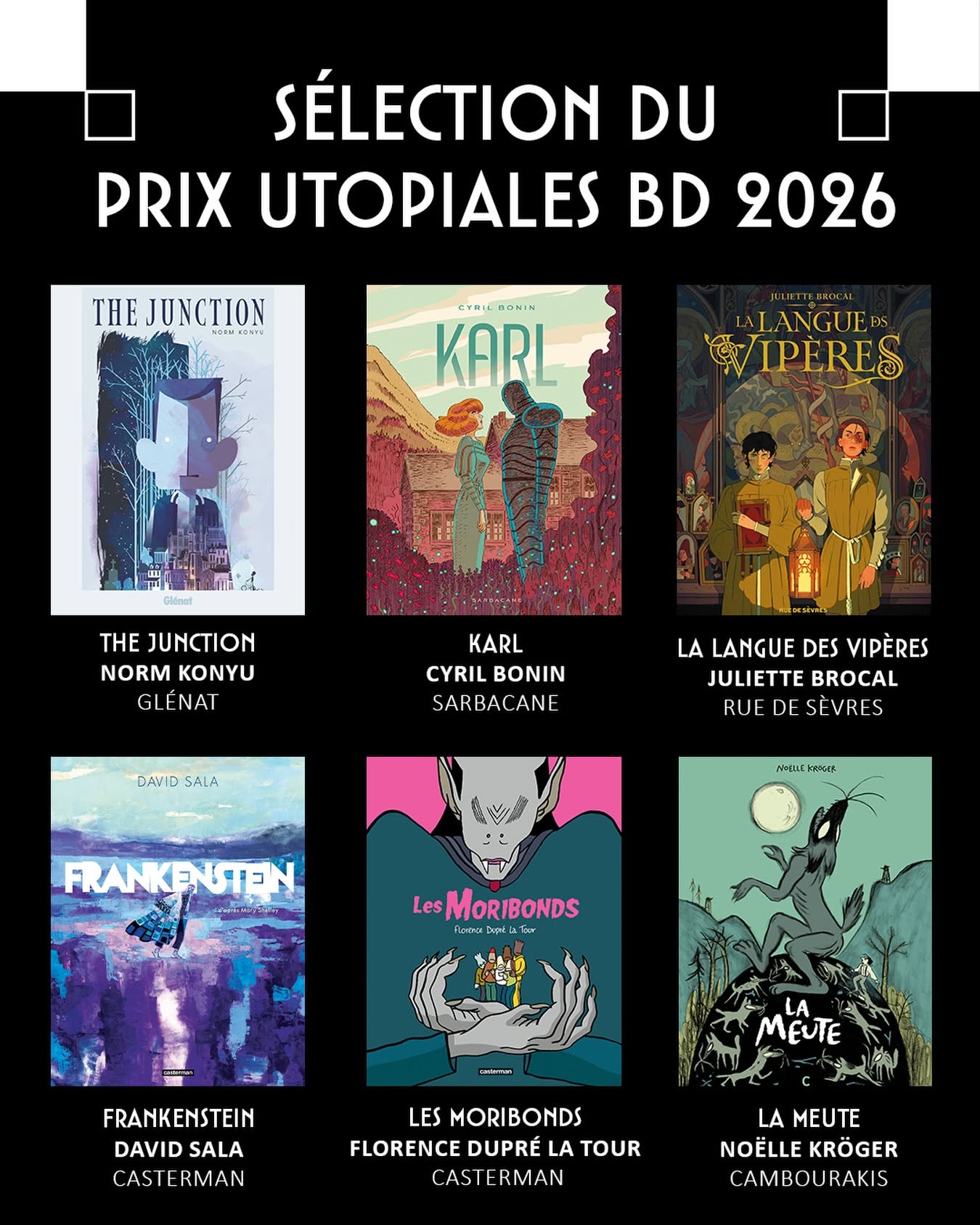 La sélection du Prix BD 2026 des Utopiales ! 
